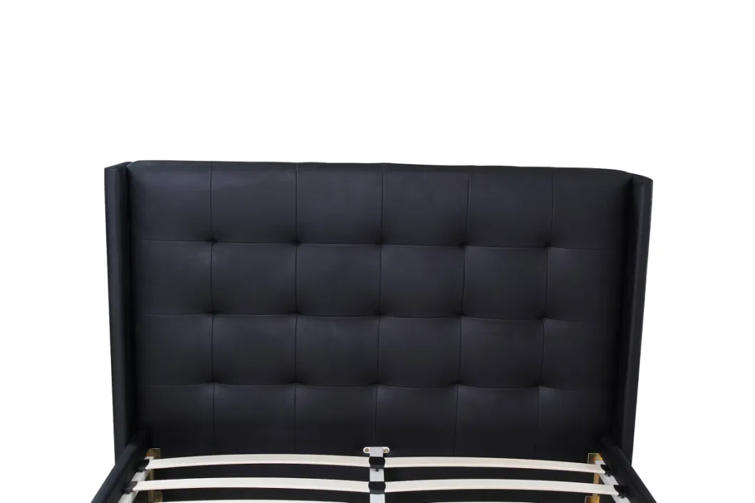 Free Sample Platform up-Holstered Upholstered King Queen Size Bed Frame