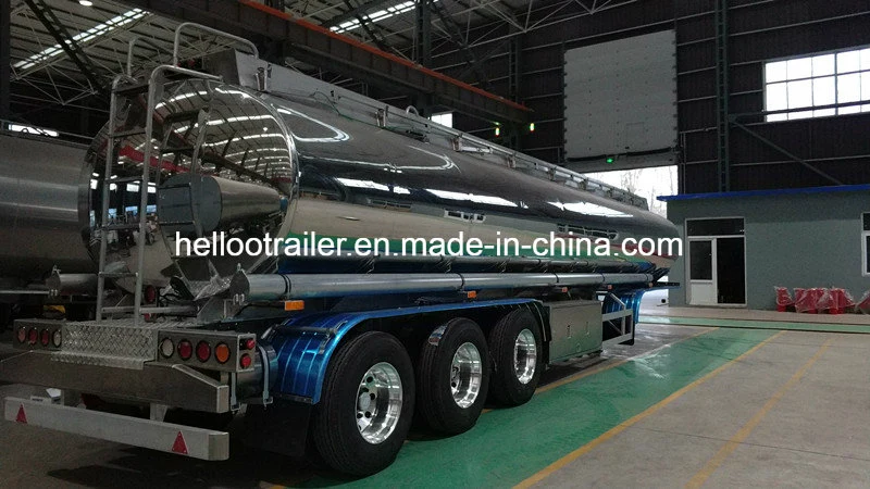 3 Axle 42000L Aluminum Fuel Tank Trailer with Air Bag Suspension Made in China